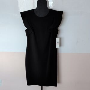 Calvin Klein Black Ruffle Sleeve Mini Dress